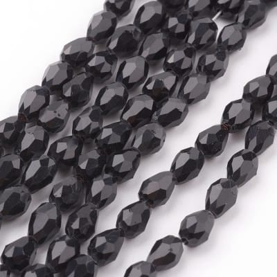 CRISTAL AUSTRIACO POR TIRA 6X4MM LÁGRIMA BLACK