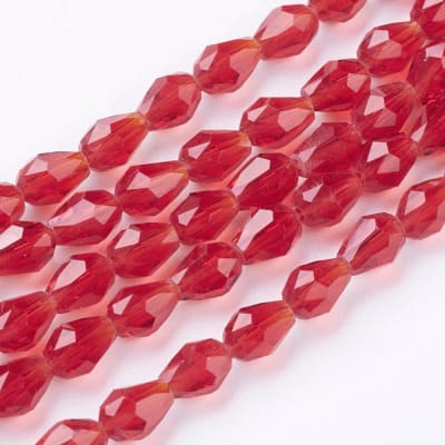 CRISTAL AUSTRIACO POR TIRA 6X4MM LÁGRIMA  RED1