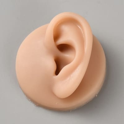 EXHIBIDOR OREJA IZQUIERDA DE SILICONA 6.1x2.75 cm