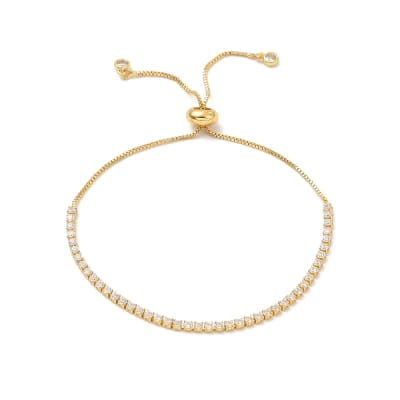 PULSERA AJUSTABLE B/O ZIRCONES EN LINEAS  27.4CM1