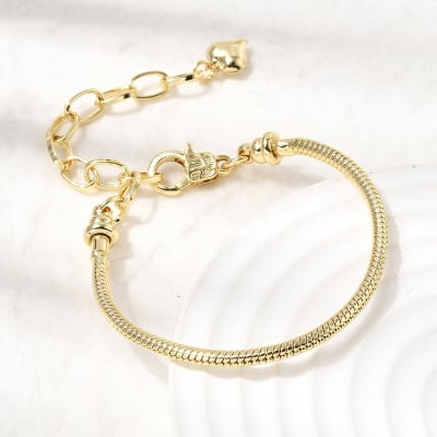 PULSERA B/O ESTILO PANDORA CIERRE CORAZON 17.5CM