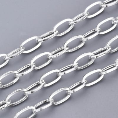 CADENA POR METRO ACERO INOX. GALVANIZADO OVALADO SIN SOLDAR 10X5X1MM