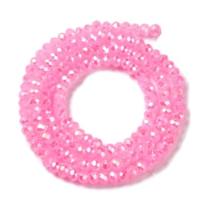 CRISTAL AUSTRIACO ELECTROPLATE POR TIRA ROSA PERLADO AB 3X2MM APROX. 135-140PCS
