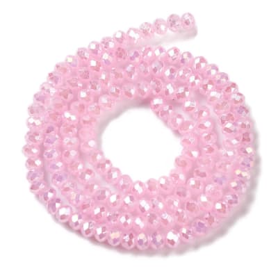 CRISTAL AUSTRIACO ELECTROPLATE POR TIRA ROSA AB 3X2MM APROX. 135-140PCS1