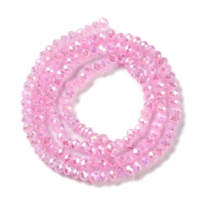 CRISTAL AUSTRIACO ELECTROPLATE POR TIRA ROSA BEBE AB 3X2MM APROX. 144-150 pcs