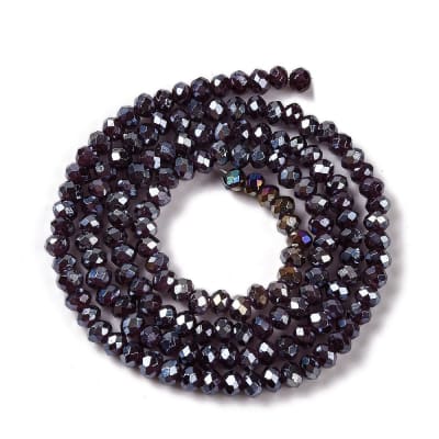 CRISTAL AUSTRIACO ELECTROPLATE POR TIRA COCONUT MARRON 2.9~3.3x2MM APROX. 140PCS.