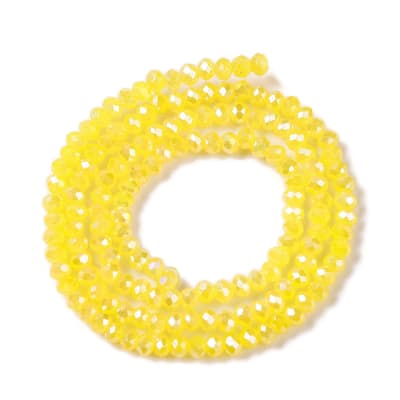 CRISTAL AUSTRIACO ELECTROPLATE POR TIRA AMARILLO AB 3X2MM APROX. 135-140PCS