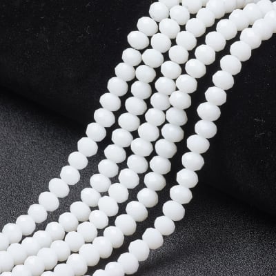 CRISTAL AUSTRIACO POR TIRA 6X5MM BLANCO OPACO APROX. 85PCS.