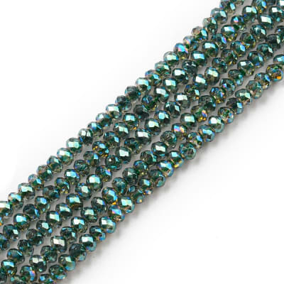 CRISTAL AUSTRIACO POR TIRA 2x1.5MM ELECTROPLATE VERDE AZULADO1