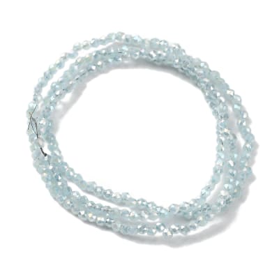 CRISTAL AUSTRIACO ELECTROPLATE POR TIRA TURQUOISE PALIDO 2X2MM APROX. 188PCS.