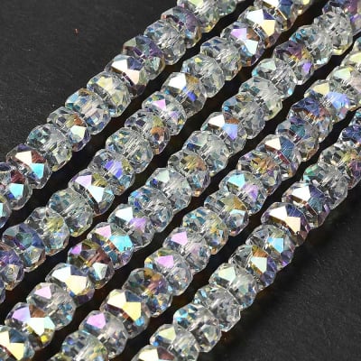 CRISTAL AUSTRIACO RONDELLE  ELECTROPLATE ARCO IRIS 7.5X5MM