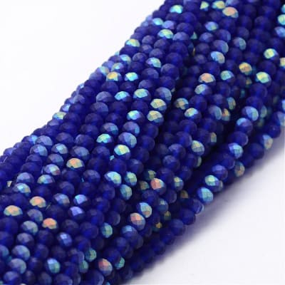 CRISTAL AUSTRIACO POR TIRA 4~4.5x3~3.5MM AZUL AB APROX. 150PCS.