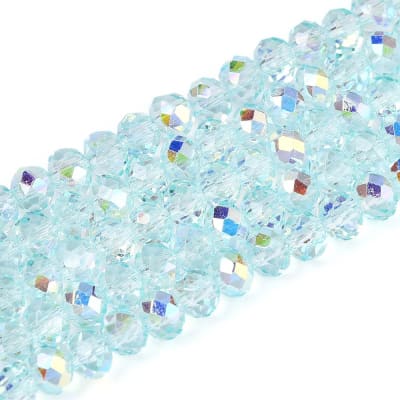 CRISTAL AUSTRIACO POR TIRA 4~4.5x3.5MM TURQUESA TRANSPARENTE AB APROX. 112PCS1