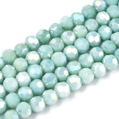 CRISTAL AUSTRIACO POR TIRA 4~4.5x3.9MM TURQUOISE PALIDO AB APROX. 99PCS.