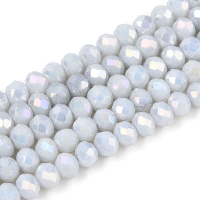 CRISTAL AUSTRIACO POR TIRA HUMO BLANCO FACETADO 4~4.5x3~3.8mm