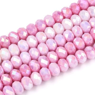 CRISTAL AUSTRIACO POR TIRA ROSA CALIENTE FACETADO 5.5~6x3.2~4mm1