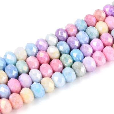 CRISTAL AUSTRIACO POR TIRA COLOR MEZCLADO FACETADO AB 8x5.5~6MM APROX. 61PCS1