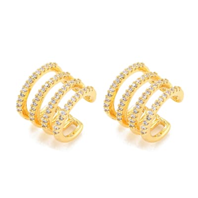 CUFF B/O 4 LINEAS CON ZIRCONES BLANCOS
