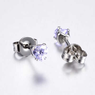AROS LISTOS PUNTO DE CORAZON LILA ACERO QUIRURJICO 316 3X3MM