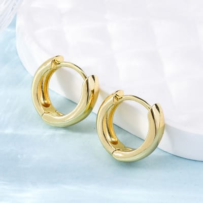 AROS LISTOS B/O 18K ARGOLLA HUGGIE 16x5MM