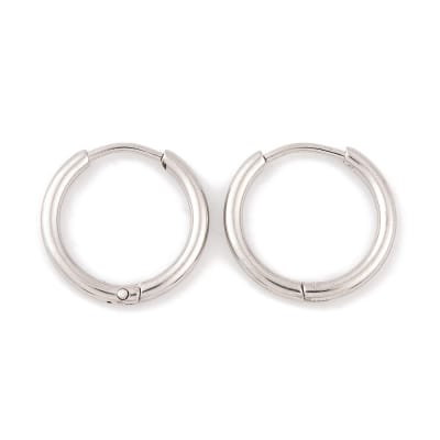 PENDIENTES ACERO INOXIDABLE ARGOLLA HUGGIE 15.5~16.5x16~17x2MM1