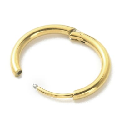 PENDIENTES ACERO INOXIDABLE DORADO QUIRURGICO ARGOLLA HUGGIE 18x2MM1