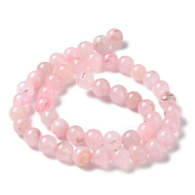 CUARZO ROSA POR TIRA LISO 6MM APROX. 60PCS1