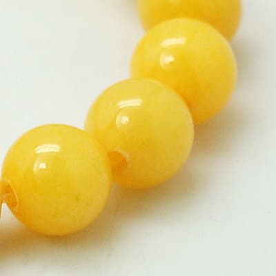 JADE AMARILLO NATURAL, TEÑIDO LISO 12MM APROX. 31PCS