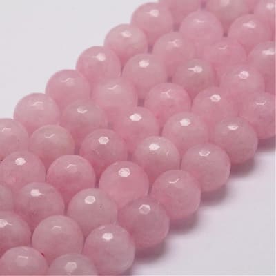 CUARZO ROSA NATURAL FACETADO 12MM APROX. 31PCS.