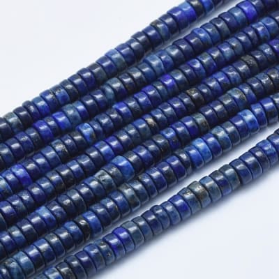 LAPISLAZULI NATURAL, TEÑIDO HEISHI DISCO REDONDO PLANO 4x2~2.5MM, AGUJERO: 0.5MM, 185PCS APROX.1