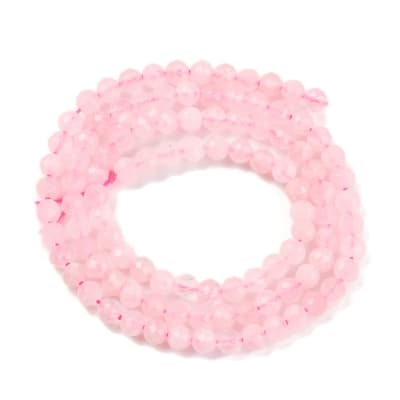 CUARZO ROSA POR TIRA FACETADOS 4MM