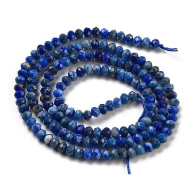 LAPISLAZULI REDONDO PLANO FACETADA POR TIRA 3.5x3MM 165PCS. APROX.