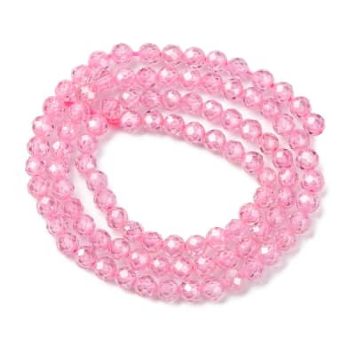 ZIRCONIA POR TIRA 4MM COLOR ROSA CALIENTE APROX. 91PCS.