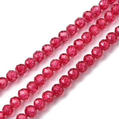 ZIRCONIA POR TIRA 4MM COLOR CEREZA APROX. 91PCS.
