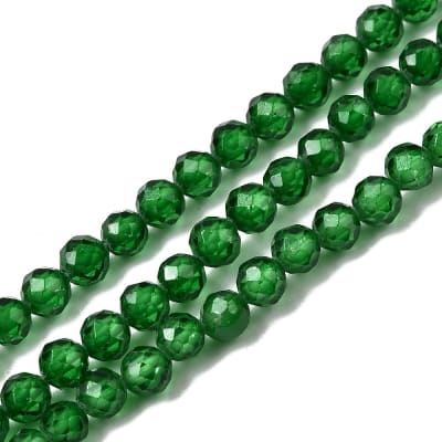 ZIRCONIA POR TIRA 4MM COLOR VERDE OSCURO APROX. 91PCS.