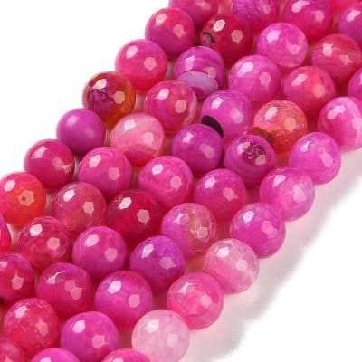 AGATA FACETADA NATURAL ROSA OSCURO 10MM APROX. 37PCS1