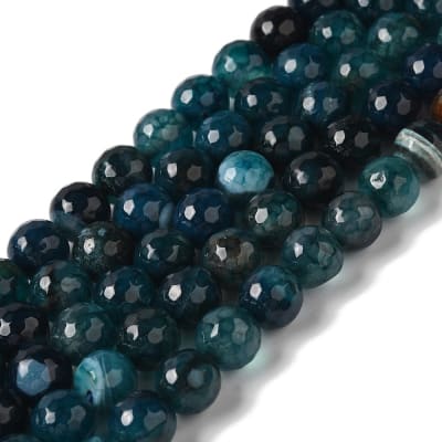 AGATA FACETADA NATURAL TEÑIDO AZUL PIZARRA OSCURO 8MM APROX. 48PCS.1