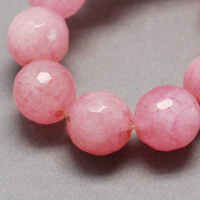 JADE ROSA NATURAL, TEÑIDO FACETADO 12MM APROX. 32PCS.1