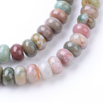 AGATA INDIA NATURAL ARANDELA COLORES MIX 6x4MM