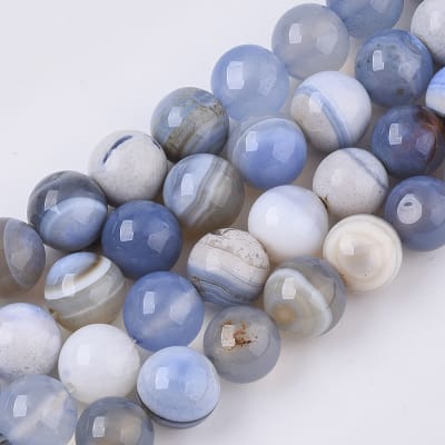 AGATA RAYADA NATURAL, TEÑIDO 10MM ACIANO AZUL 39PCS APROX.