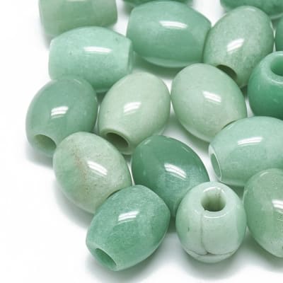 PASADOR AVENTURINA VERDE NATURAL FORMA BARRIL 17~19x15~16MM1