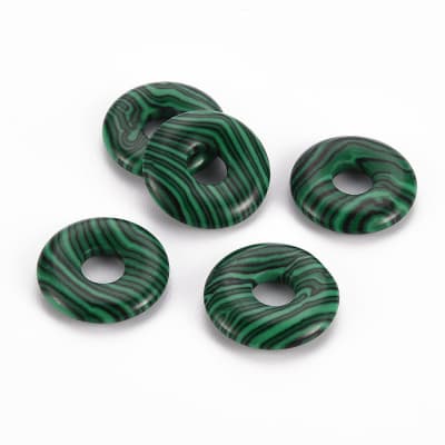 COLGANTE DISCO REDONDO DONUT MALAQUITA SINTÉTICO  18x4.5~5.5MM