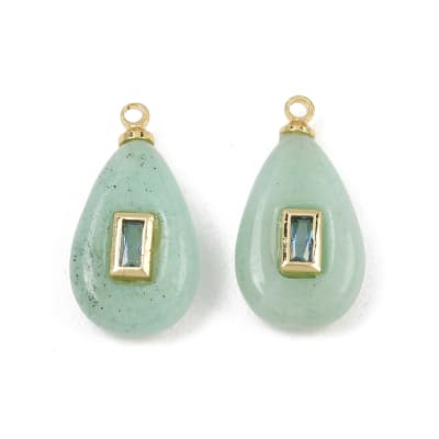 COLGANTE B/O LAGRIMA JADE CON MICROENGASTE DE CIRCONITA 18~19x10x5~6.5mm