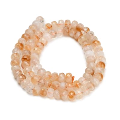 CITRINO NATURAL POR TIRA ARANDELA FACETADO 6X4.5MM APROX. 84PCS.