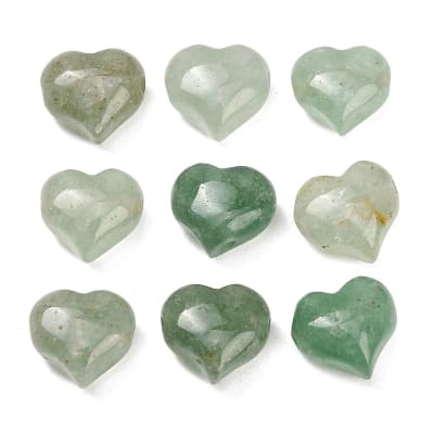 PIEDRA NATURAL FACETADO CORAZON CUARZO DE FRESA VERDE 13~14x14~15x8~9MM