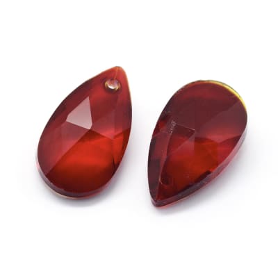 COLGANTE DE CRISTAL LAGRIMA ROJO 22X13MM