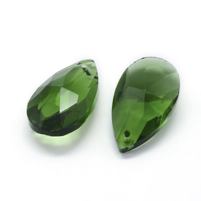 CRISTAL FACETADO COLGANTE LAGRIMA VERDE CLARO 22X13MM2
