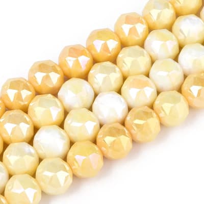 CRISTAL AUSTRIACO POR TIRA 9.5X10.2MM COLOR AB  AMARILLO  APROX. 55-57PCS