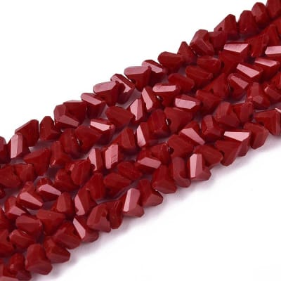 CRISTAL AUSTRIACO POR TIRA TRIANGULOS ROJO LADRILLO 4MM APROX