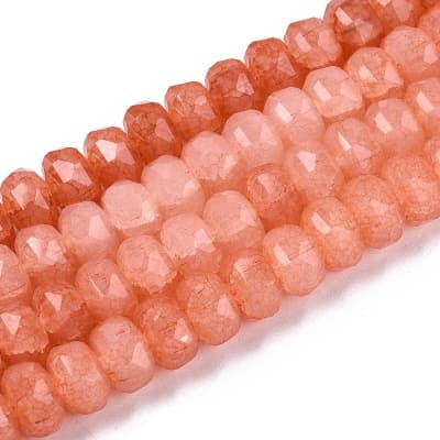 CRISTAL AUSTR. POR TIRA IMIT. JADE RONDELLE FACETADO CORALINO 7.5~8x5~5.5MM APROX. 71PCS.1